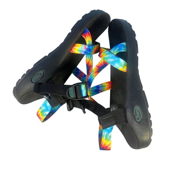 Chaco Hiking Sandals Womens 10 Z/1 Classic Rainbow Tie Dye Multicolor Worn Once - Picture 8 of 9